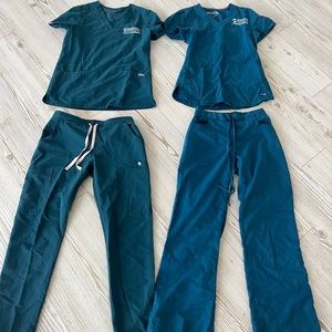 2 NURSING STUDENT WOMENS SCRUBS SET FIG/ BARCO